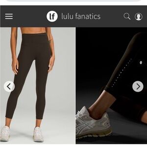 Lululemon Swift Speed High-Rise Tight 25" w Side Pockets Sz 4 Dark Olive 4145